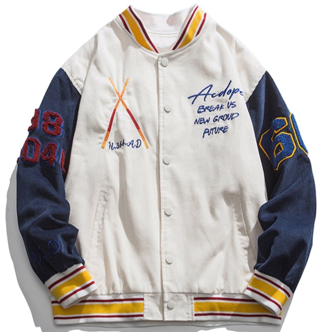 Flocking Embroidery Varsity Jacket sold by Yugen Theory product image thumbnail 3