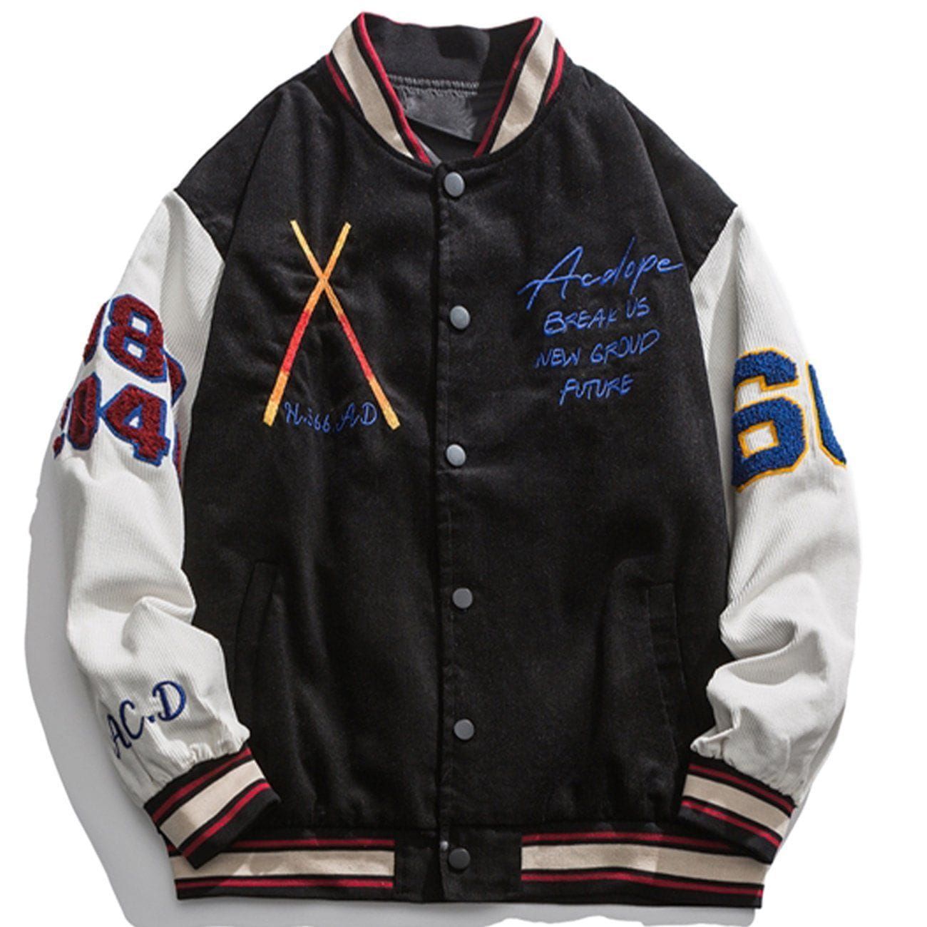 Flocking Embroidery Varsity Jacket sold by Yugen Theory product image thumbnail 4