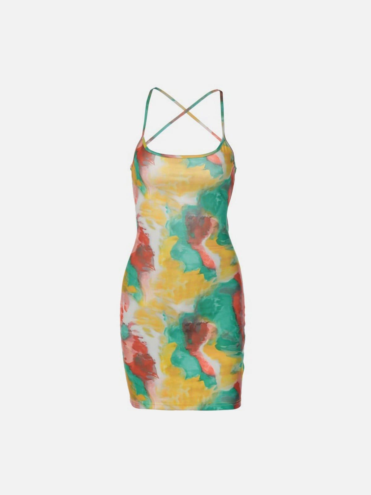 Color Graffiti Sling Dress sold by Yugen Theory