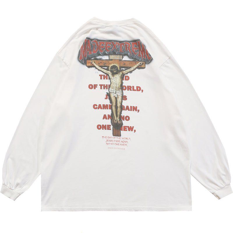 Distressed Washed Sweatshirt Jesus sold by Yugen Theory product image thumbnail 4