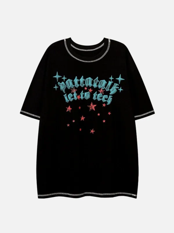 Letter Stars Graphic T-Shirt sold by Yugen Theory