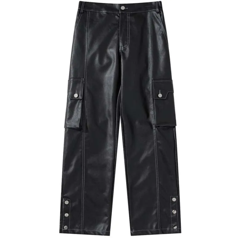 Unique Leather Pants Side Button sold by Yugen Theory