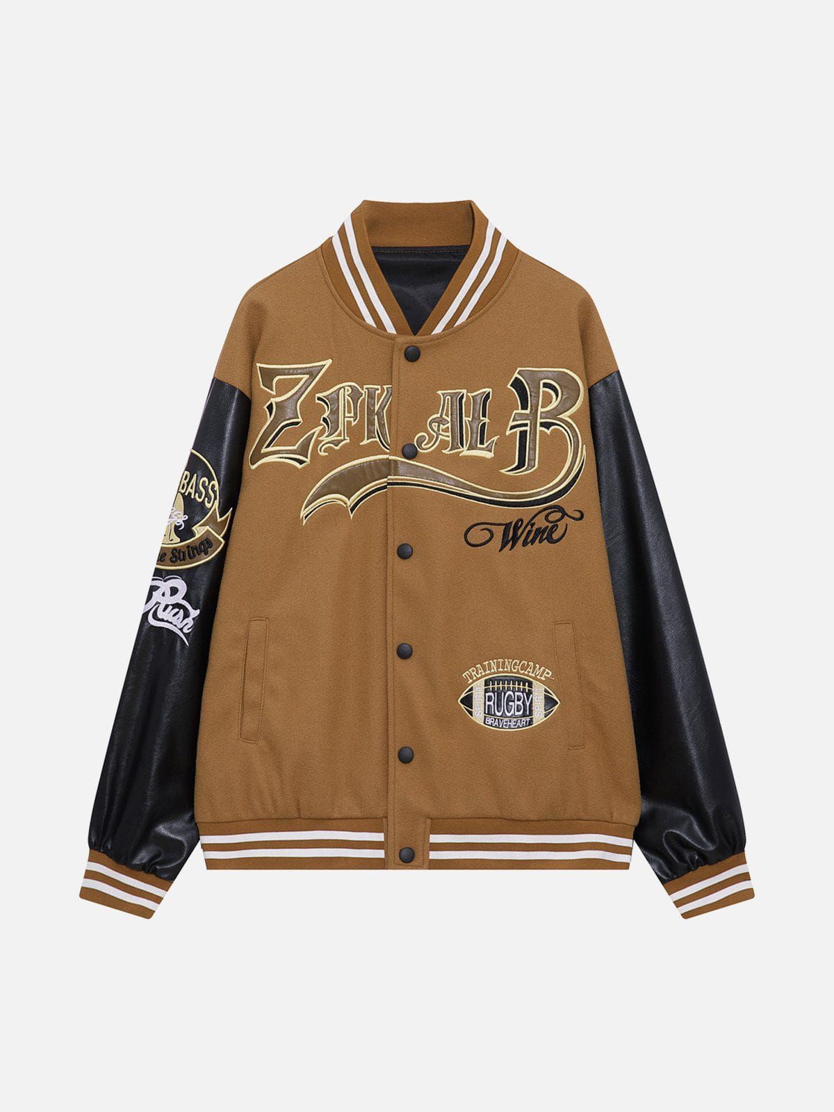 Embroidery Patchwork Varsity Jacket sold by Yugen Theory product image thumbnail 4