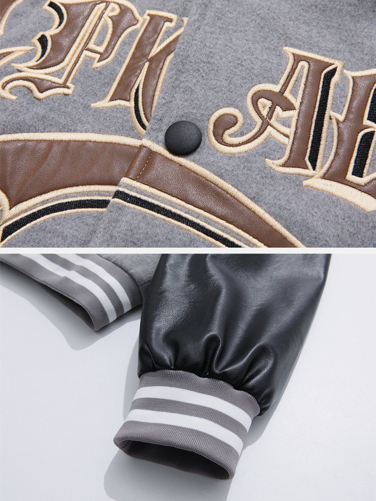 Embroidery Patchwork Varsity Jacket sold by Yugen Theory product image thumbnail 5