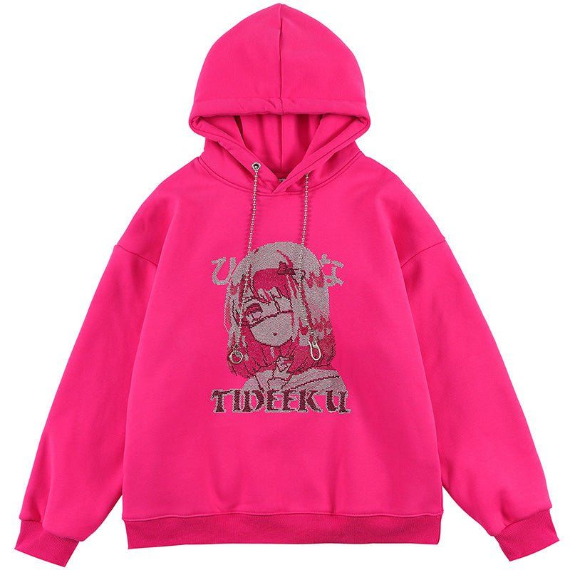 Fleece Hoodie Rhinestone Girls Print sold by Yugen Theory product image thumbnail 2