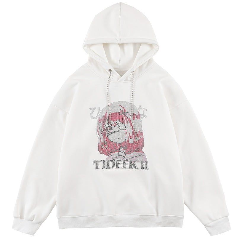 Fleece Hoodie Rhinestone Girls Print sold by Yugen Theory product image thumbnail 3