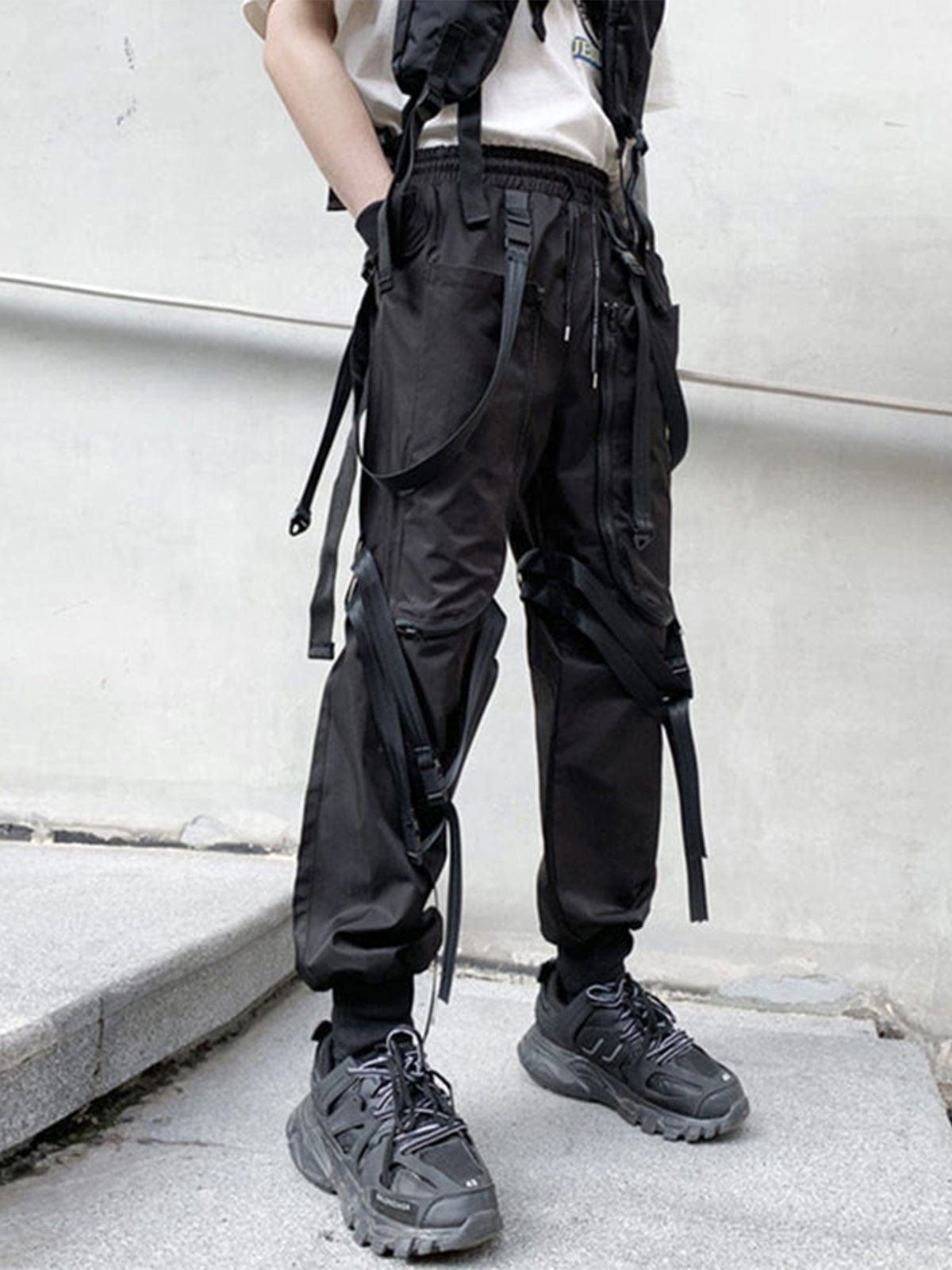 Zipper Pockets Multi Ribbons Cargo Pants sold by Yugen Theory product image thumbnail 3