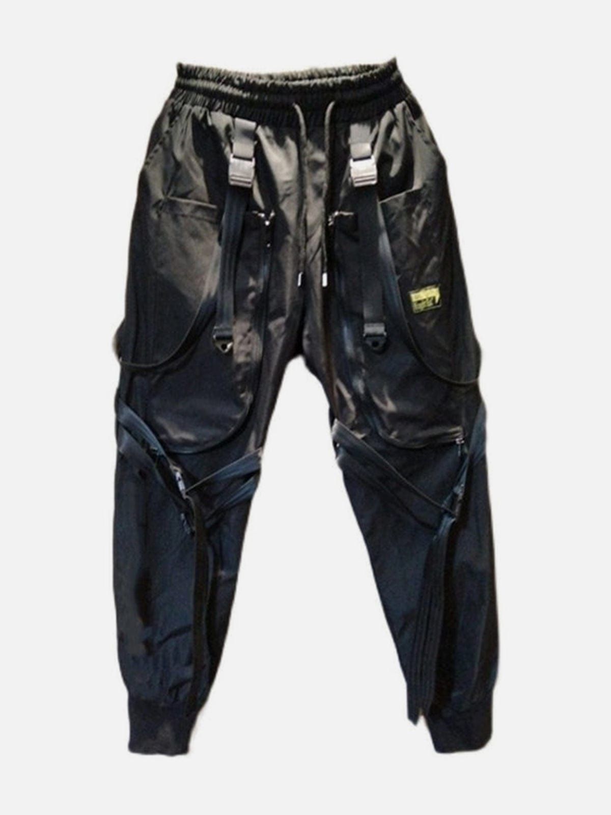 Zipper Pockets Multi Ribbons Cargo Pants sold by Yugen Theory