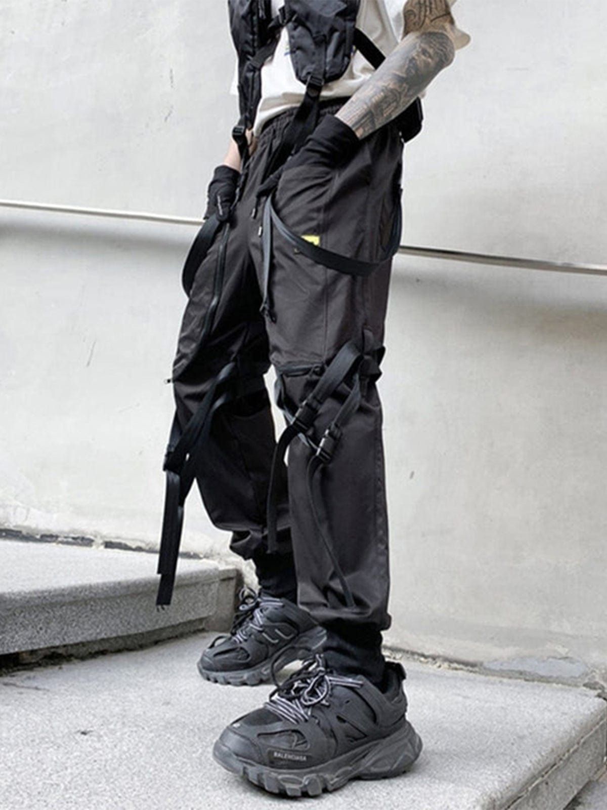 Zipper Pockets Multi Ribbons Cargo Pants sold by Yugen Theory product image thumbnail 2