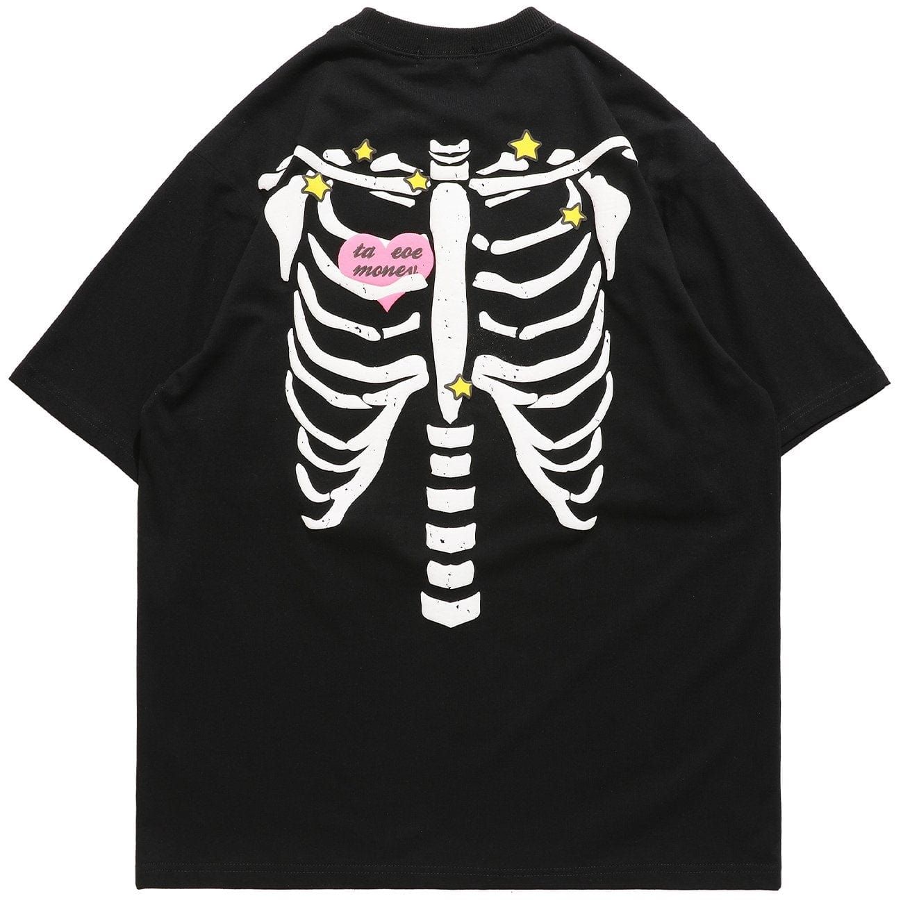 Heart Skull Graphic T-Shirt sold by Yugen Theory product image thumbnail 2