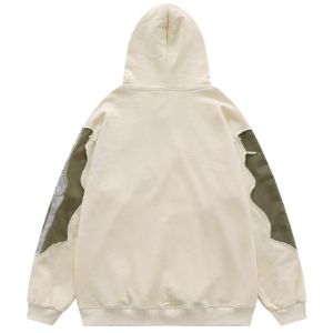 Oversize Hoodie Bone Patchwork sold by Yugen Theory
