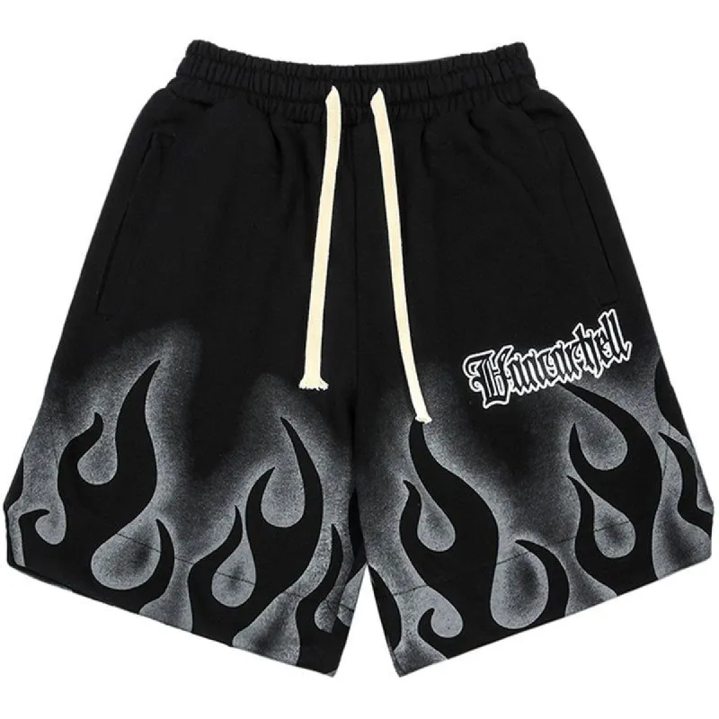 Casual Shorts Flame Print sold by Yugen Theory