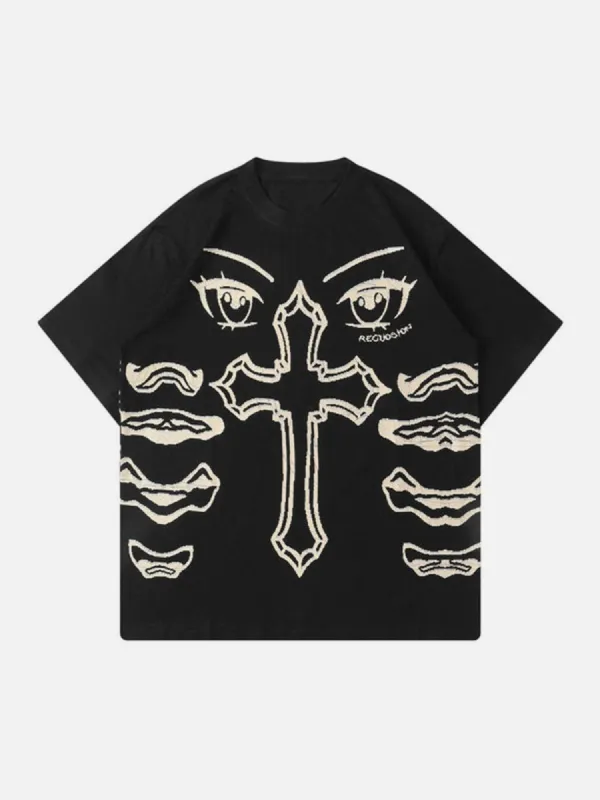 Cross Cotton Graphic T-Shirt sold by Yugen Theory