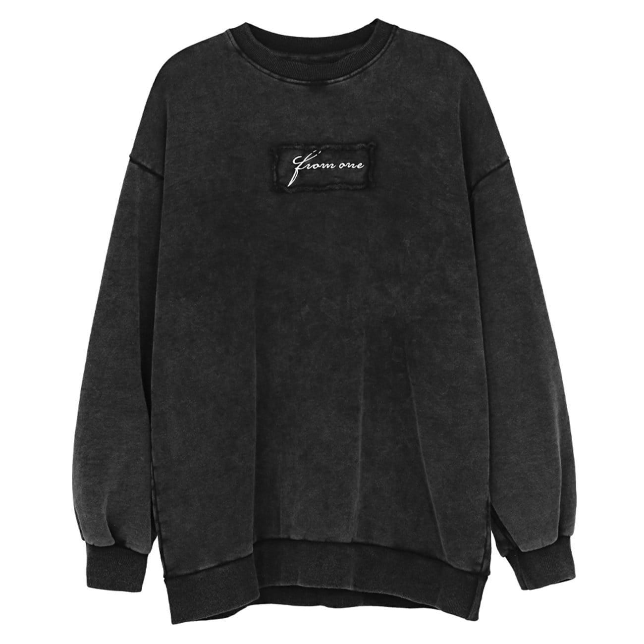 Dark Solid Patchwork Print Wash Sweatshirt sold by Yugen Theory product image thumbnail 2