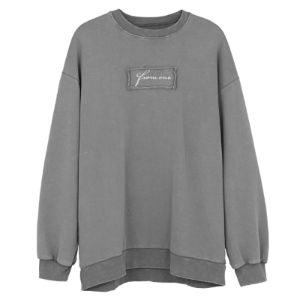 Dark Solid Patchwork Print Wash Sweatshirt sold by Yugen Theory