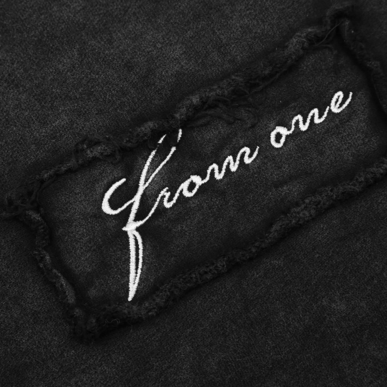 Dark Solid Patchwork Print Wash Sweatshirt sold by Yugen Theory product image thumbnail 5