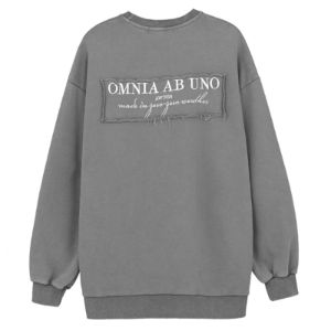Dark Solid Patchwork Print Wash Sweatshirt sold by Yugen Theory