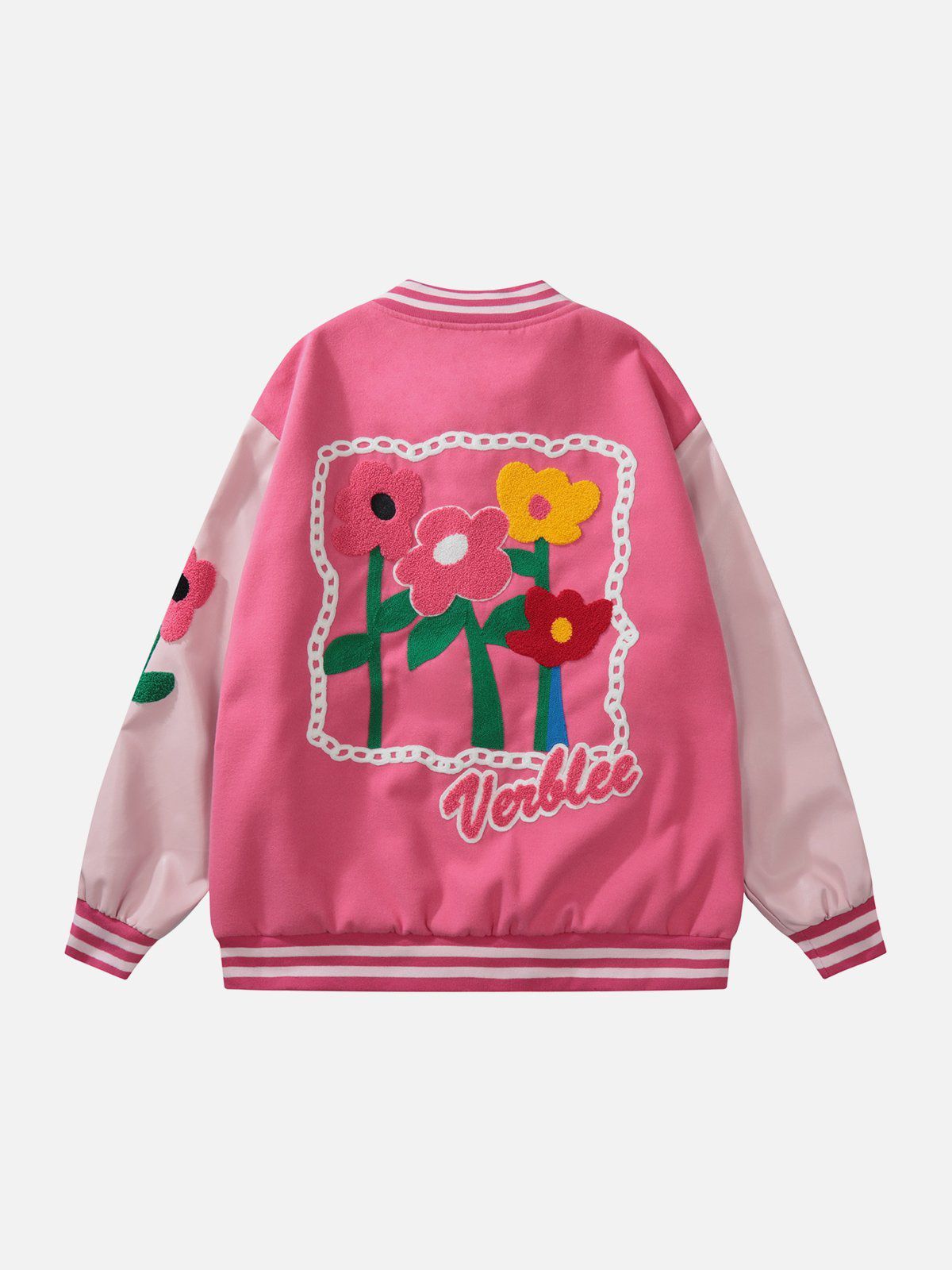 Colorful Floral Flocked Varsity Jacket sold by Yugen Theory product image thumbnail 2