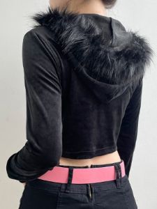 Embroidered Zipper Cropped Jacket sold by Yugen Theory