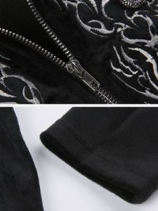 Embroidered Zipper Cropped Jacket sold by Yugen Theory