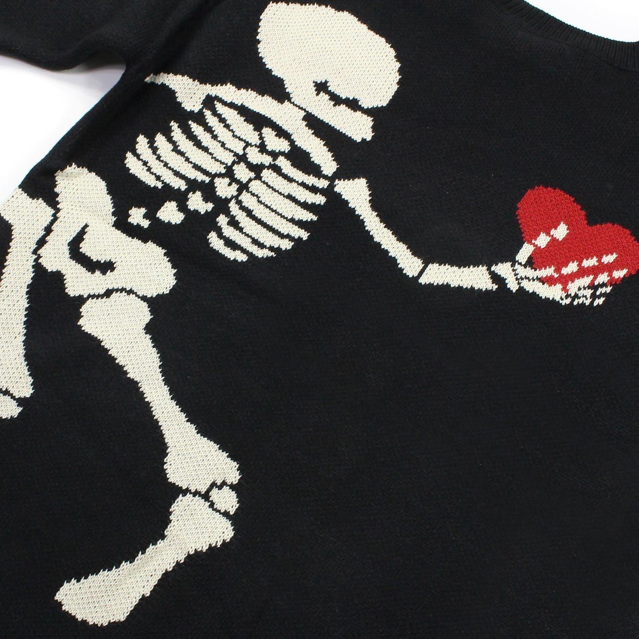 Skeleton Holding Heart Knitted Sweater sold by Yugen Theory product image thumbnail 5