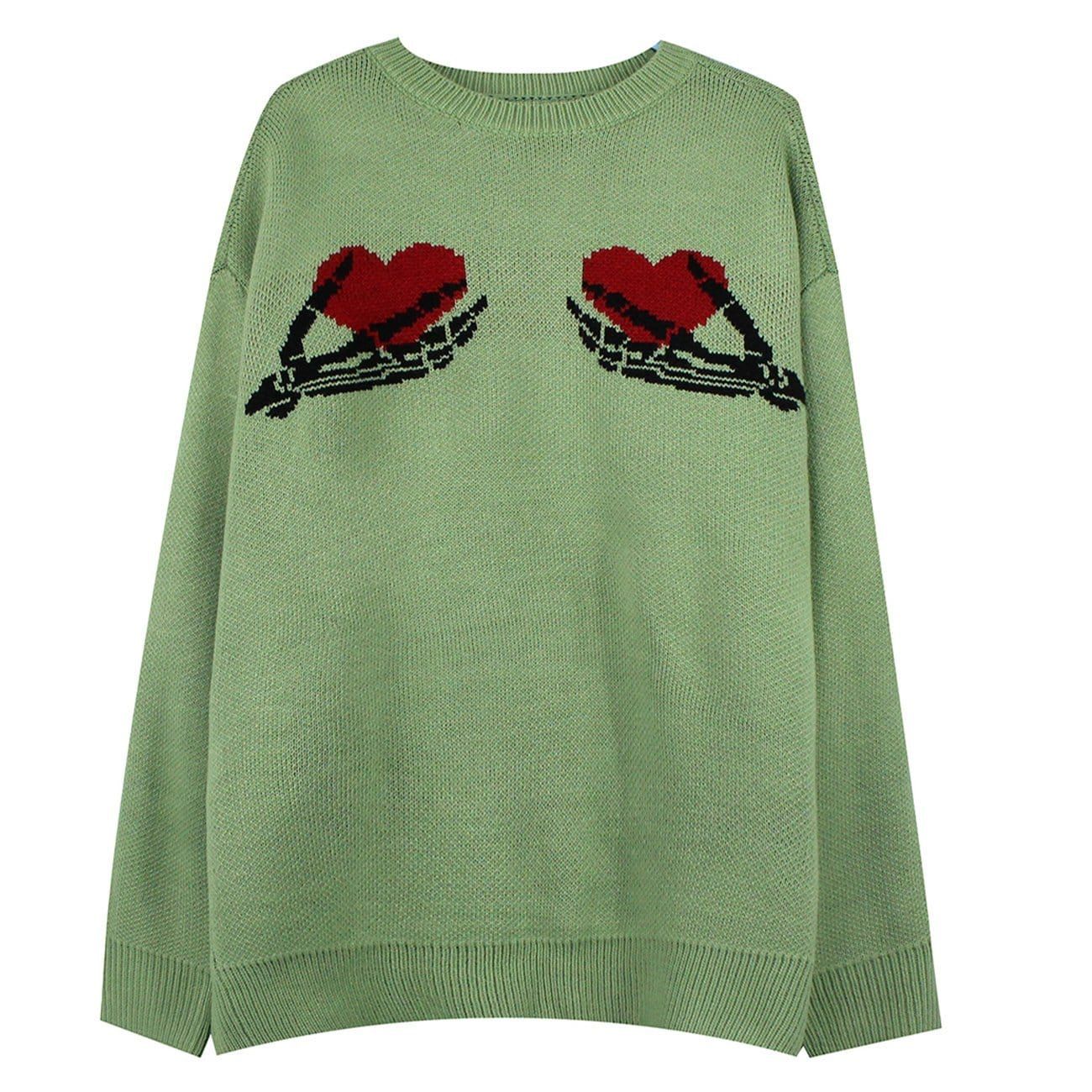Skeleton Holding Heart Knitted Sweater sold by Yugen Theory product image thumbnail 4