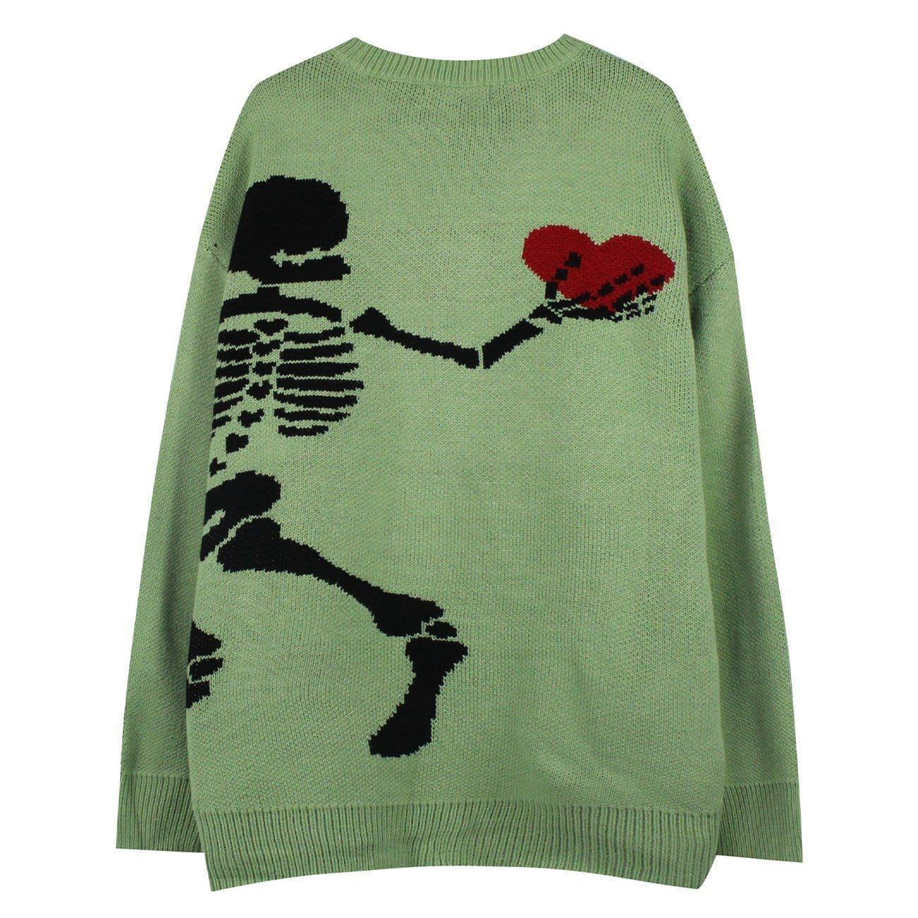 Skeleton Holding Heart Knitted Sweater sold by Yugen Theory product image thumbnail 3