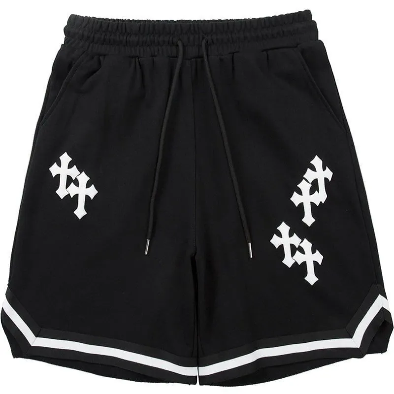 Baggy Shorts Leather Cross Patches sold by Yugen Theory