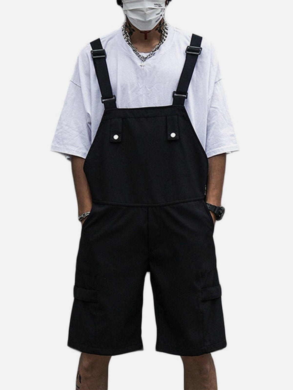 Functional Dark Solid Color Cotton overalls sold by Yugen Theory product image thumbnail 2