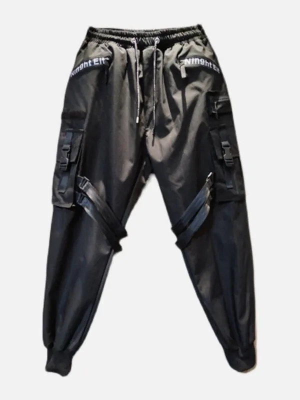 Side Ribbons Pockets Cargo Pants sold by Yugen Theory