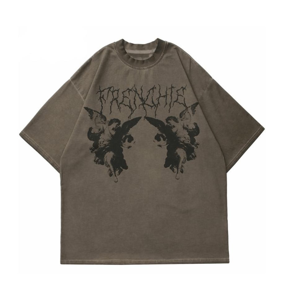 Gothic Angel Garment Dyed T-Shirt sold by Yugen Theory