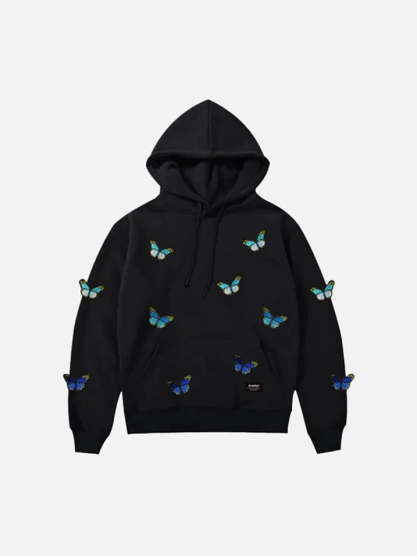 Gradient Butterfly Fleece Hoodie sold by Yugen Theory