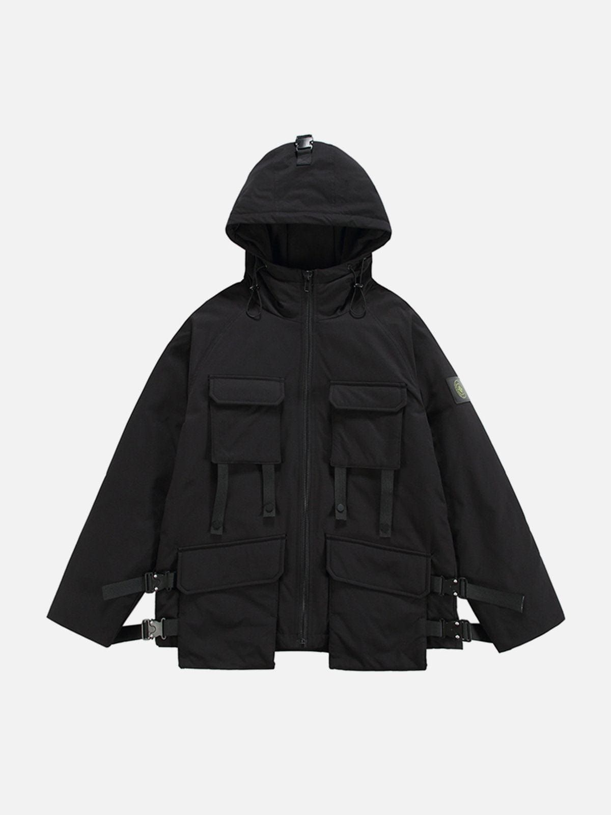 Multi Pockets Ribbons Hooded Winter Coat sold by Yugen Theory product image thumbnail 4