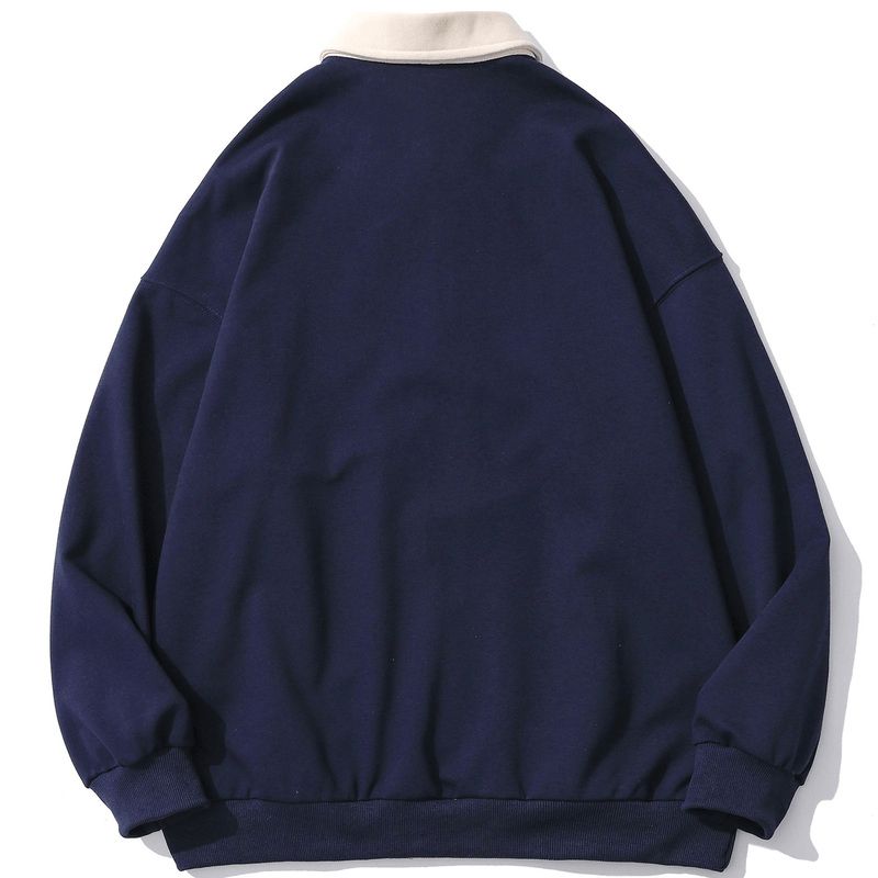 Half Zip Sweatshirt Embroidery Letter sold by Yugen Theory product image thumbnail 3