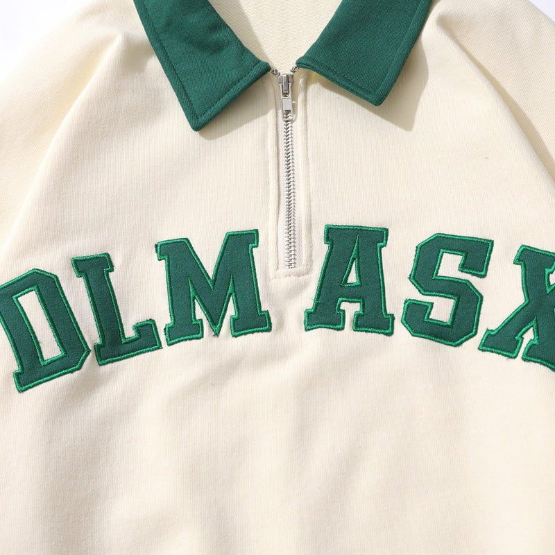 Half Zip Sweatshirt Embroidery Letter sold by Yugen Theory product image thumbnail 5