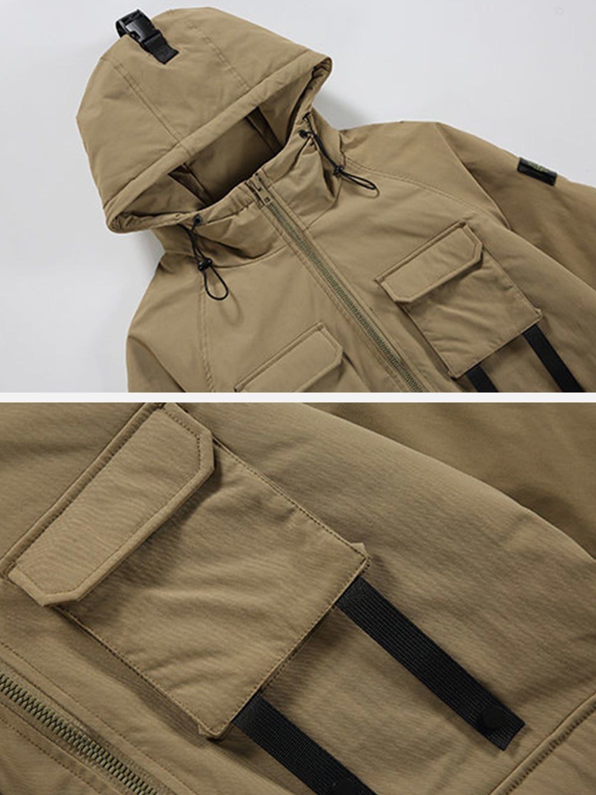 Multi Pockets Ribbons Hooded Winter Coat sold by Yugen Theory product image thumbnail 5