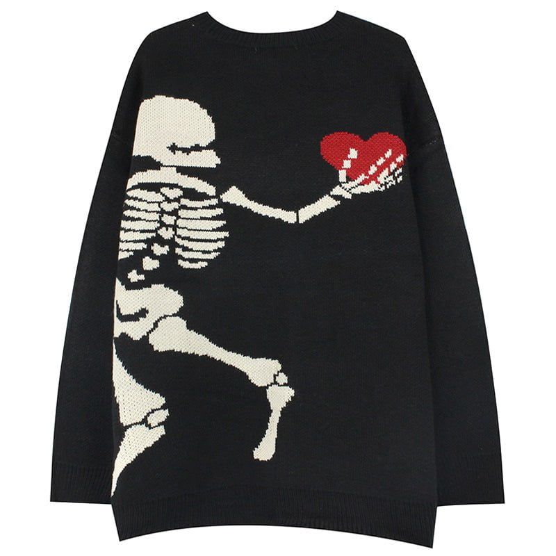 Crewneck Sweater Skeleton Heart sold by Yugen Theory