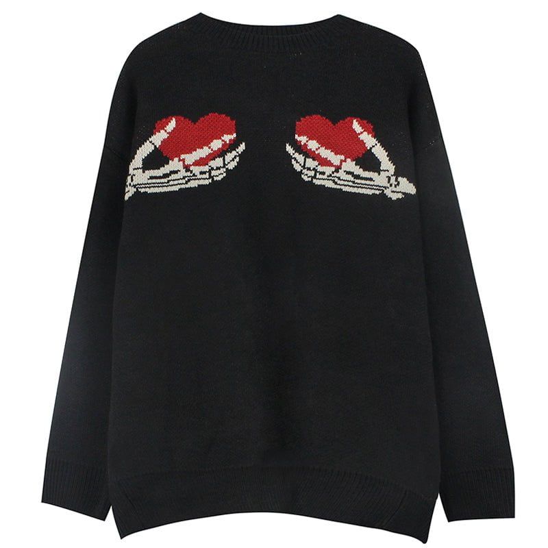 Crewneck Sweater Skeleton Heart sold by Yugen Theory product image thumbnail 3