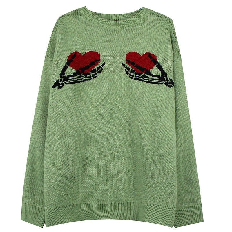 Crewneck Sweater Skeleton Heart sold by Yugen Theory product image thumbnail 4