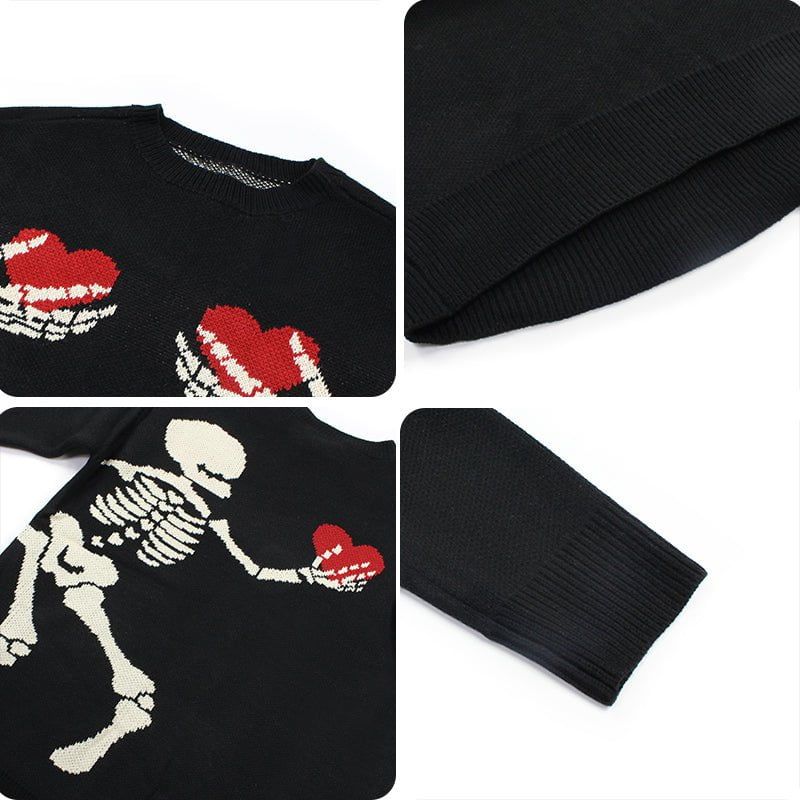 Crewneck Sweater Skeleton Heart sold by Yugen Theory product image thumbnail 5