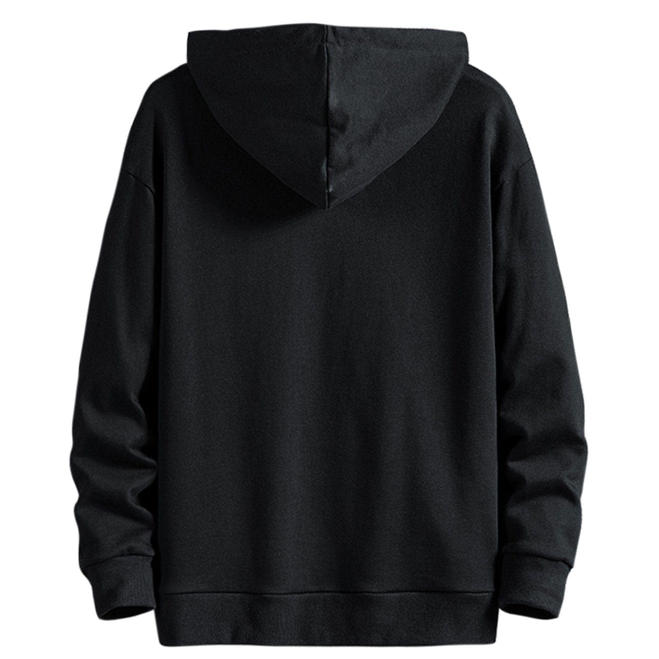 Dark Patchwork Ribbons Buckle Hoodie sold by Yugen Theory product image thumbnail 2
