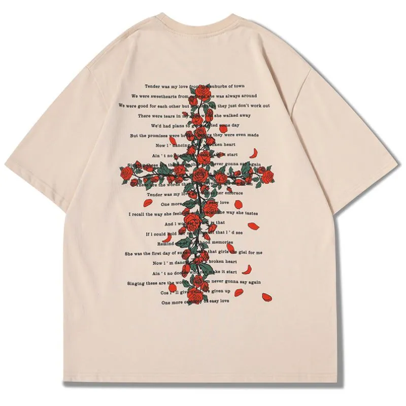 Vintage Tee Rose Cross sold by Yugen Theory