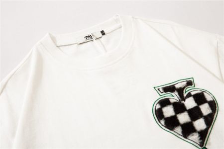 Checked Spade Embroidered T-Shirt sold by Yugen Theory