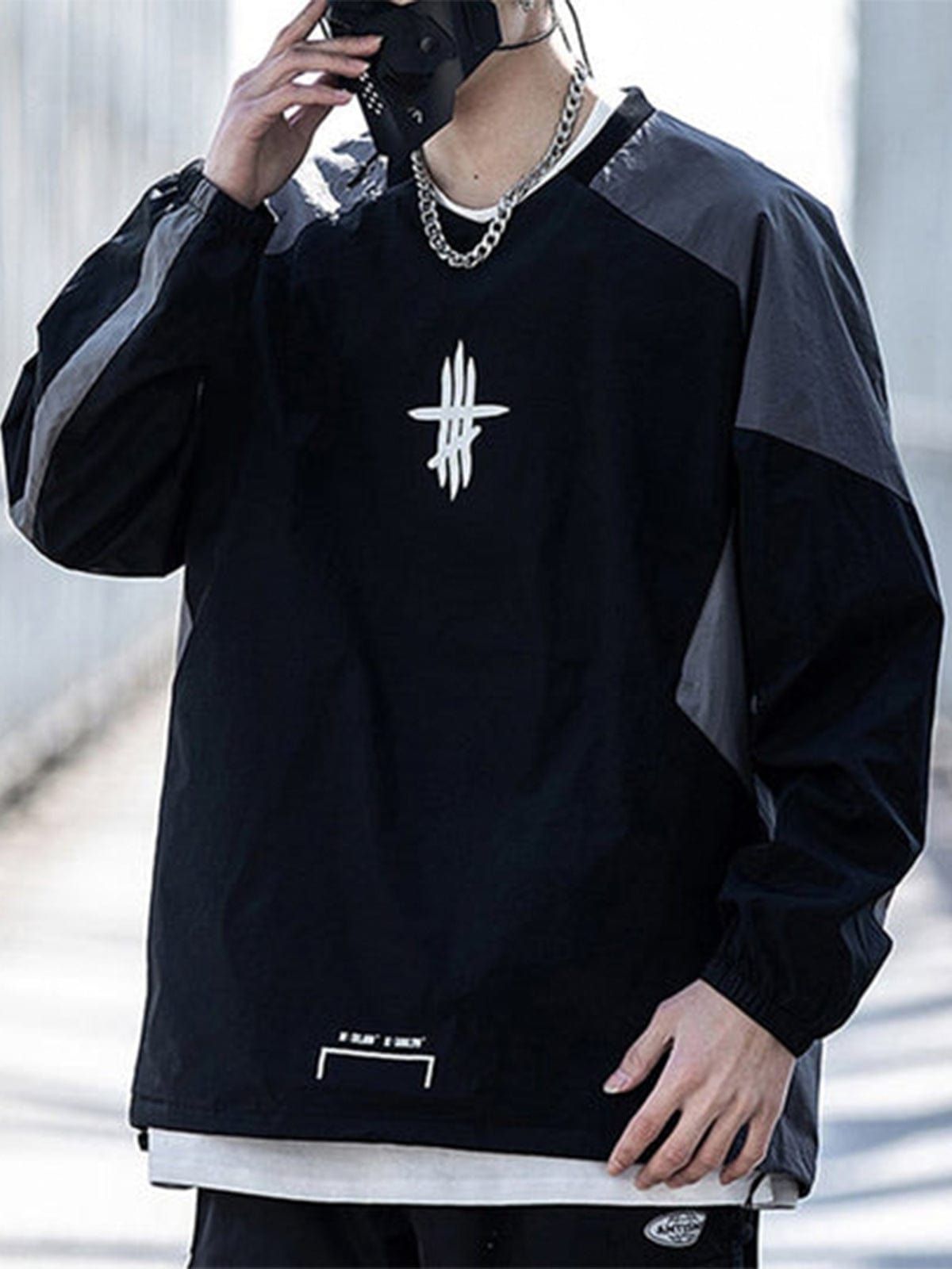 Function Patchwork Print Sweatshirt sold by Yugen Theory product image thumbnail 2