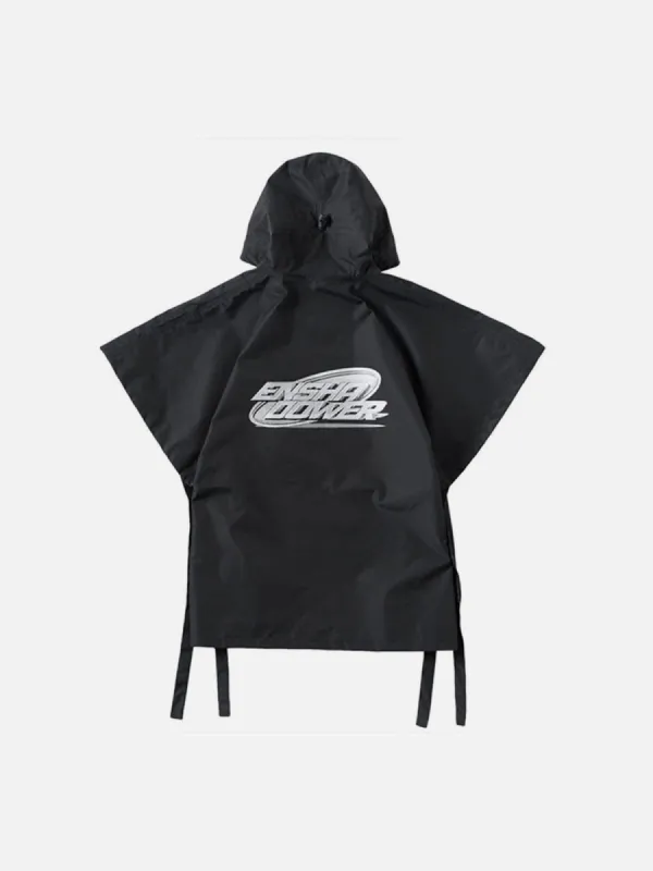 Functional Print Slit Waterproof Cloak Jacket sold by Yugen Theory