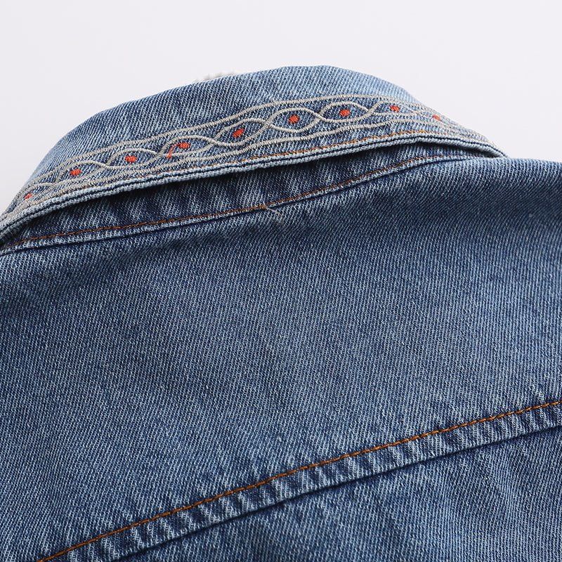 Chic Short Sleeves Denim Shirt Beach Party sold by Yugen Theory product image thumbnail 5