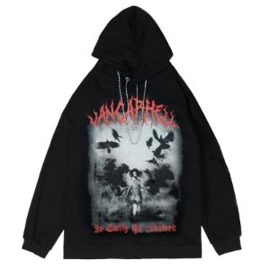 Dark Raven Girl Print Hoodies sold by Yugen Theory