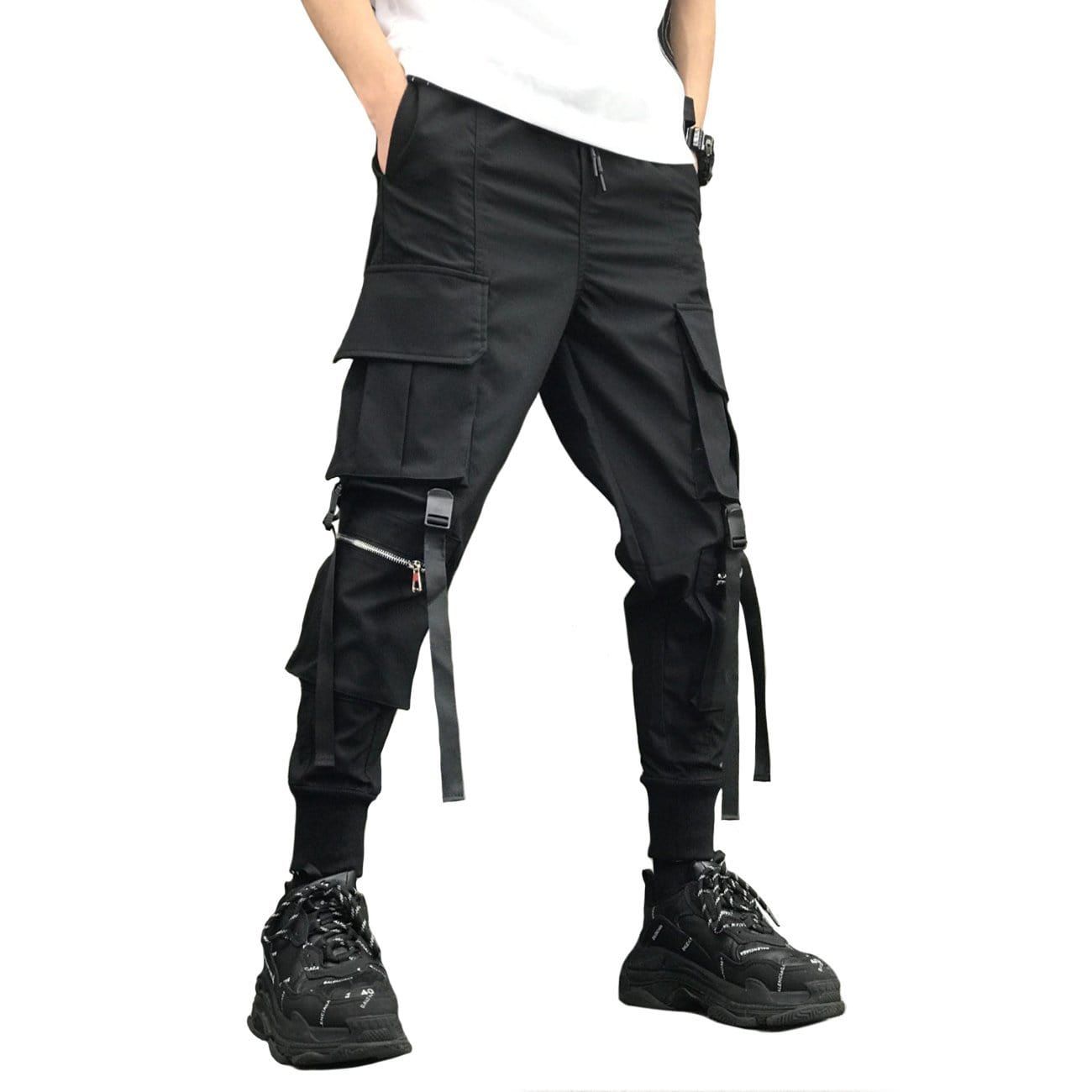 Zipper Pockets Ribbons Cargo Pants sold by Yugen Theory product image thumbnail 2
