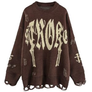 Distressed Knit Sweater Cross sold by Yugen Theory