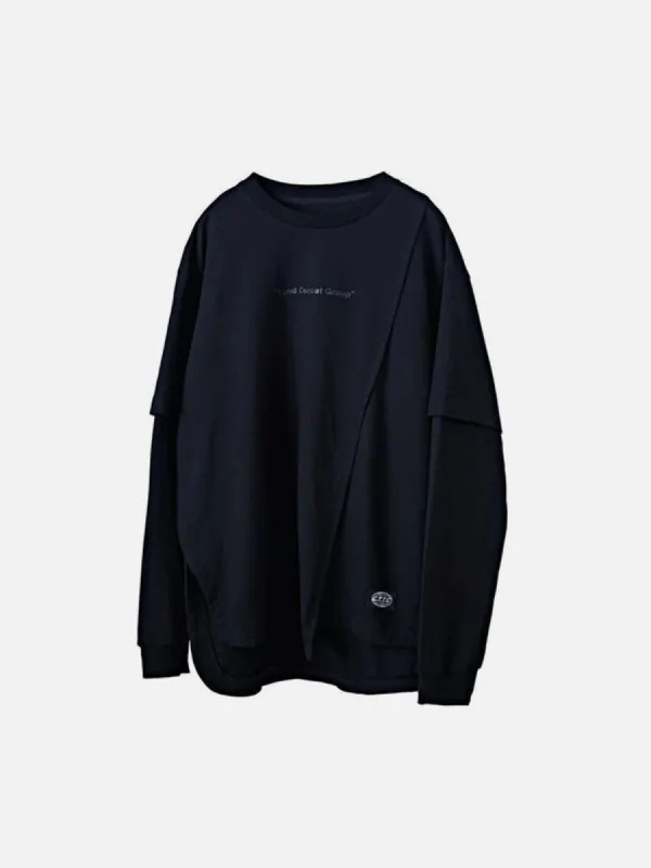 Patchwork Fake Two Sweatshirt sold by Yugen Theory